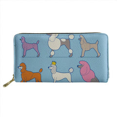 Thikin Poodle Long Wallet for Lady 3D Dog Animals Paint Women Purse