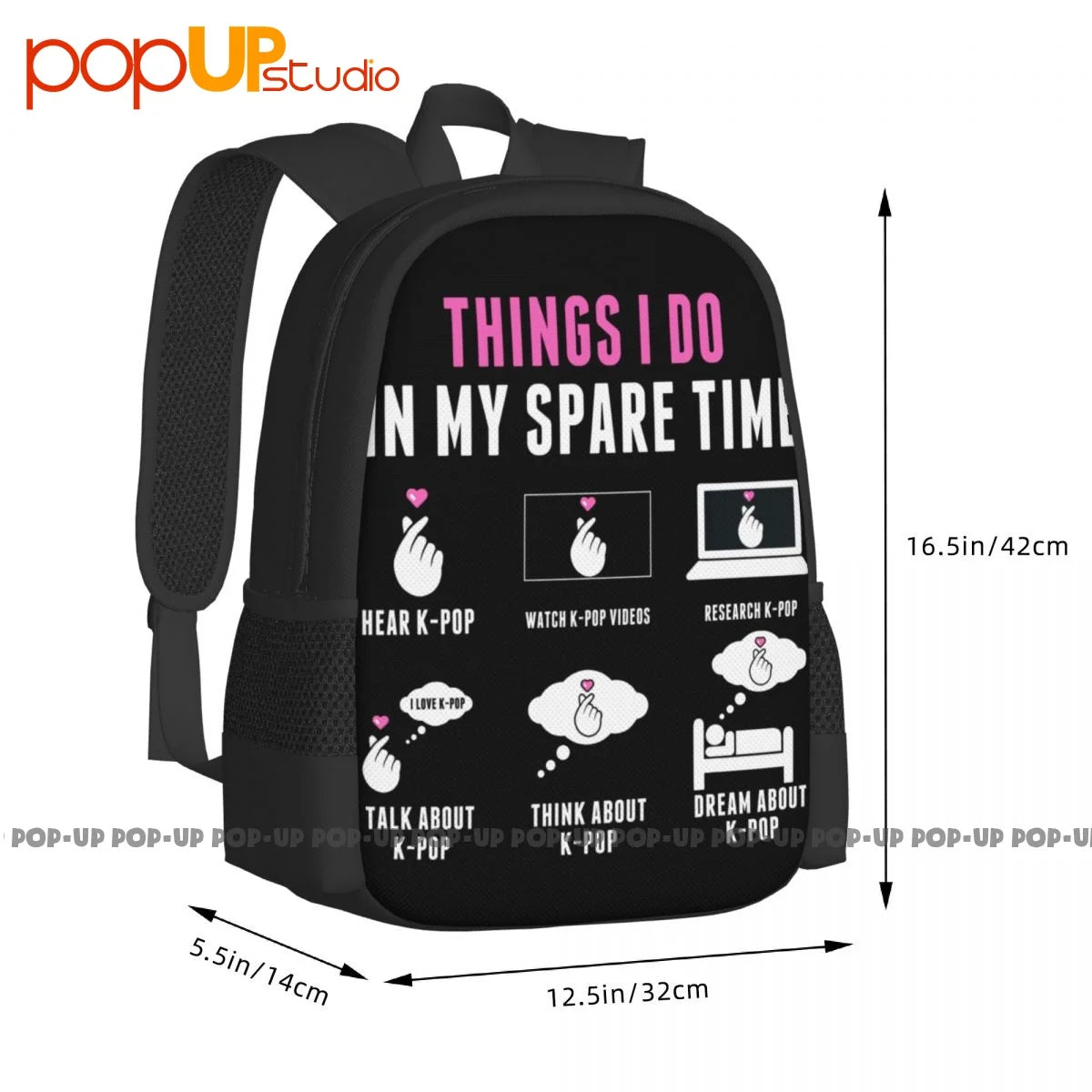 Kpop Backpack Large Capacity Creative 3d Printing Outdoor Running