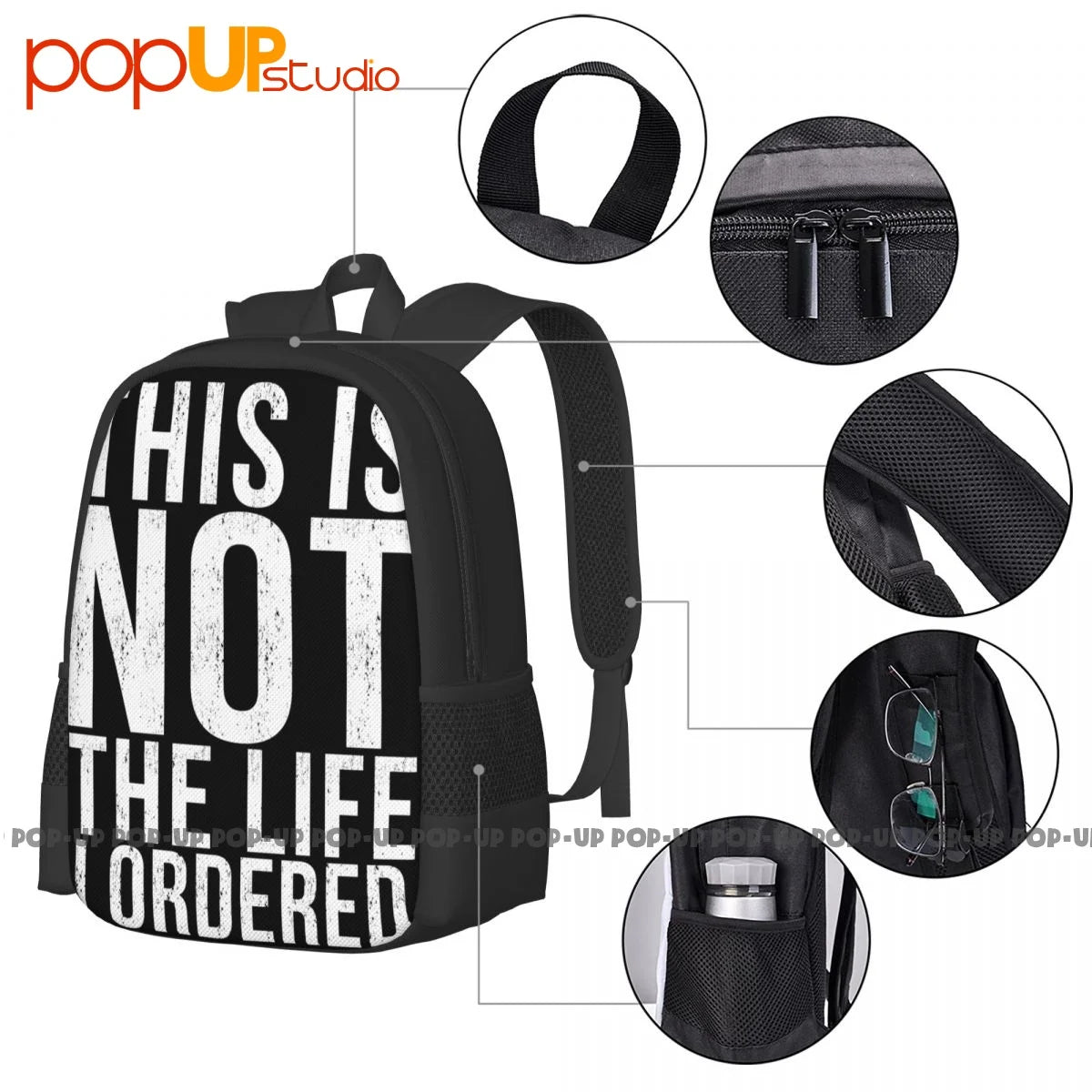 Sarcastic Graphic Novelty Backpack Large Capacity Funny Outdoor Bag