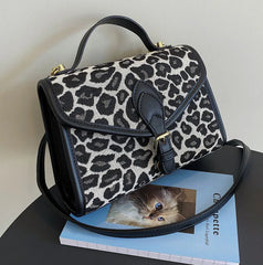 Leopard Print Square Bag Women Shoulder Messenger Bag