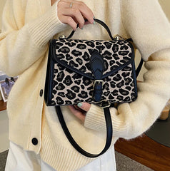 Leopard Print Square Bag Women Shoulder Messenger Bag