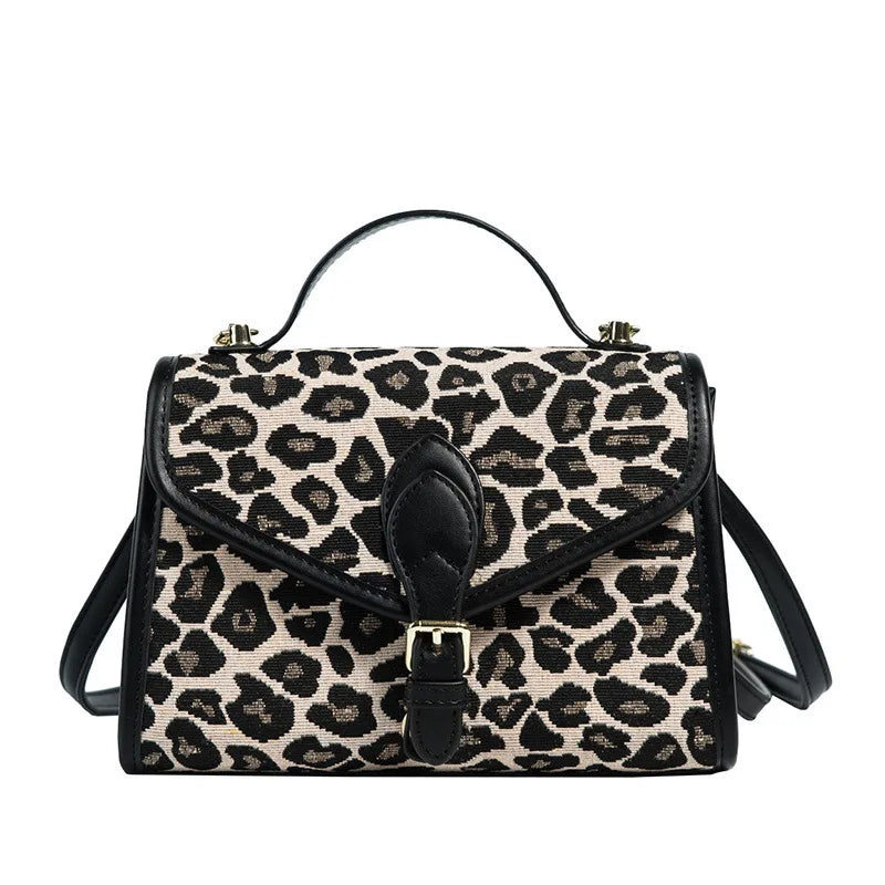 Leopard Print Square Bag Women Shoulder Messenger Bag