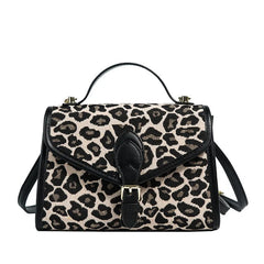 Leopard Print Square Bag Women Shoulder Messenger Bag