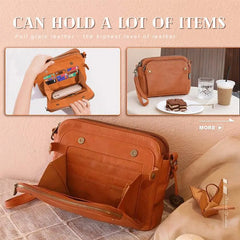 Three-Layer Leather Crossbody Shoulder Clutch Bag Women Handbag