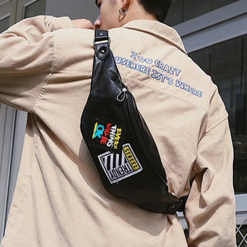 Personality Pattern Leather Chest Bag
