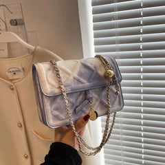 Tie-dye Shoulder Bag Crossbody Chain Flap Large Capacity Handbag