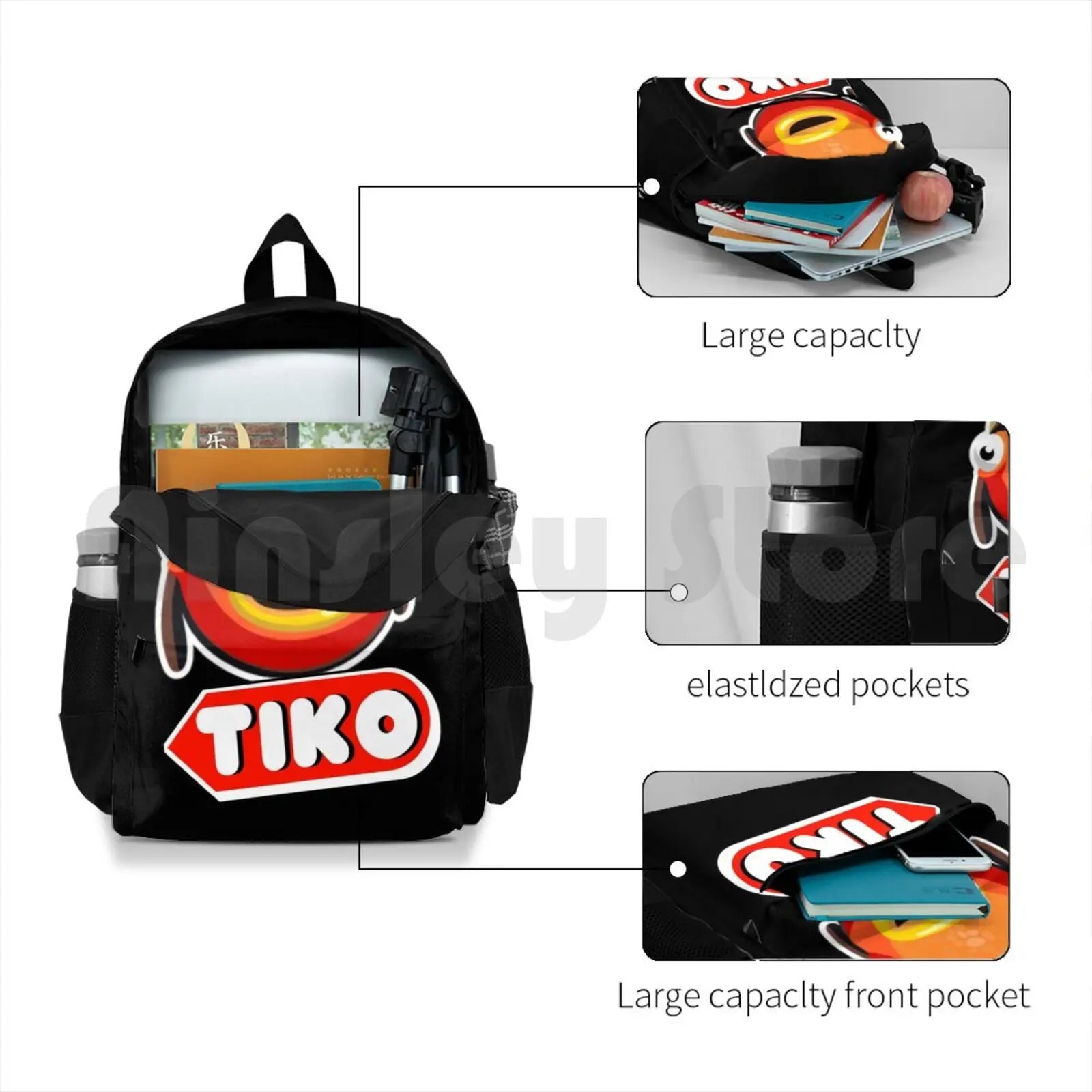 Tiko-Fish Hiking Backpack Waterproof Camping Travel