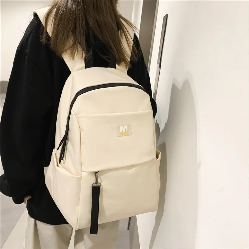 Nylon Cloth Backpack for Women High Storage Books Travel Backpack