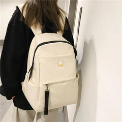 Nylon Cloth Backpack for Women High Storage Books Travel Backpack
