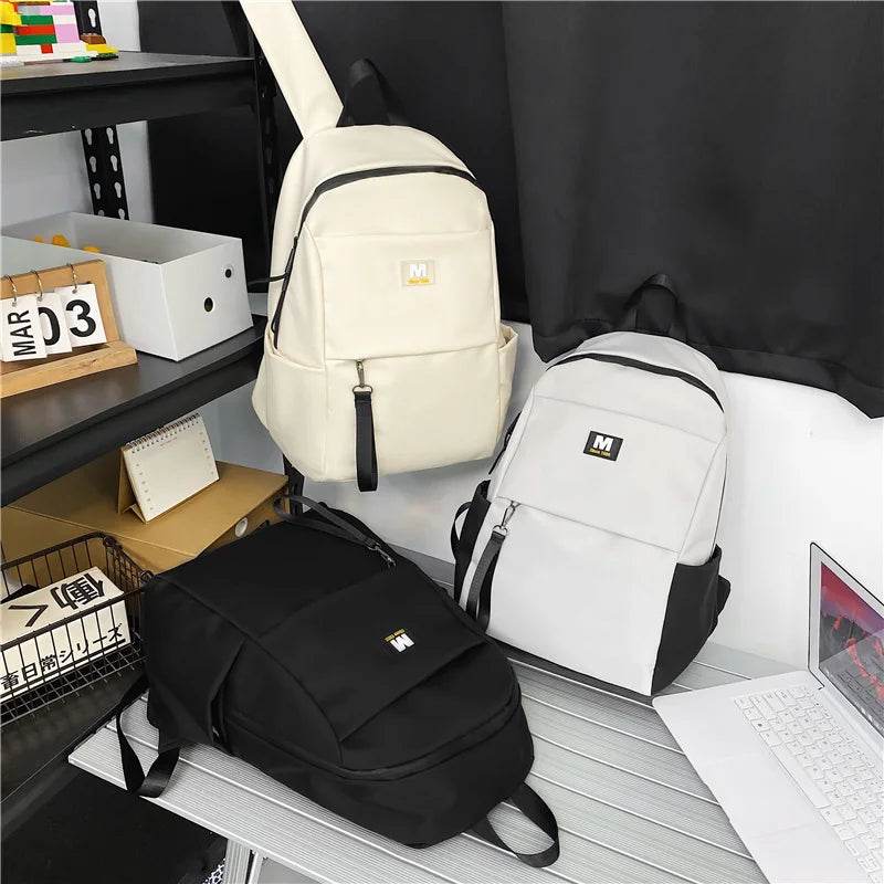 Nylon Cloth Backpack for Women High Storage Books Travel Backpack