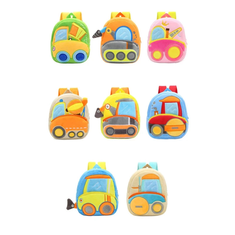 Engineering Vehicle Toddler Backpack Plush Preschool Bag