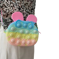 Toddler Girl Fidget Shoulder Bag Bunny Crossbody Purse Funny Bubble