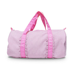 Toddler Seersucker Ruffle Duffle Bags Purple Soft Preschooler Light Bag