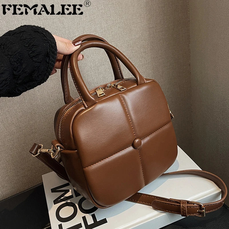 Tofu Plaid Women's Shoulder Bag Handbag
