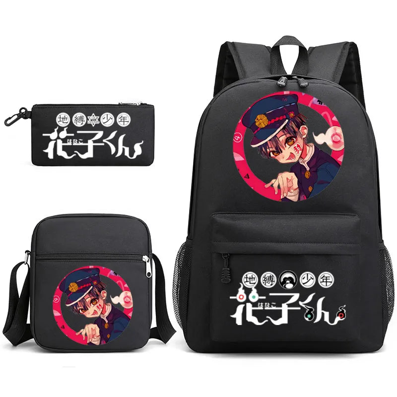 Toilet-Bound Hanako 3-Piece School Bag Set Large Capacity Leisure Backpack