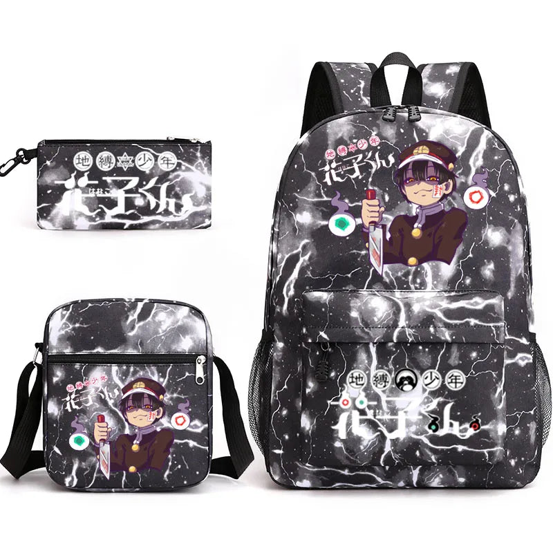 Toilet-Bound Hanako 3-Piece School Bag Set Large Capacity Leisure Backpack