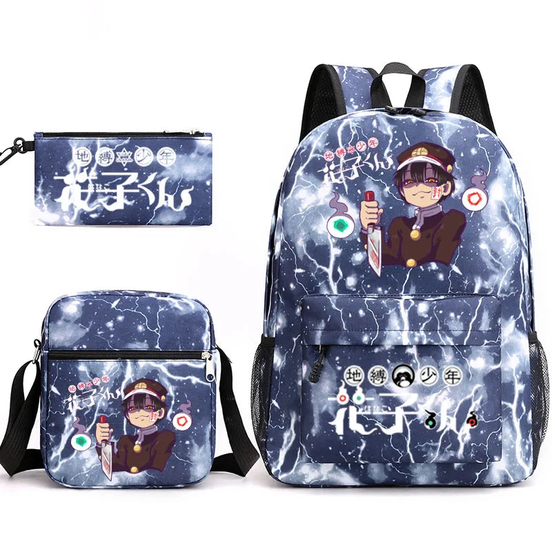 Toilet-Bound Hanako 3-Piece School Bag Set Large Capacity Leisure Backpack