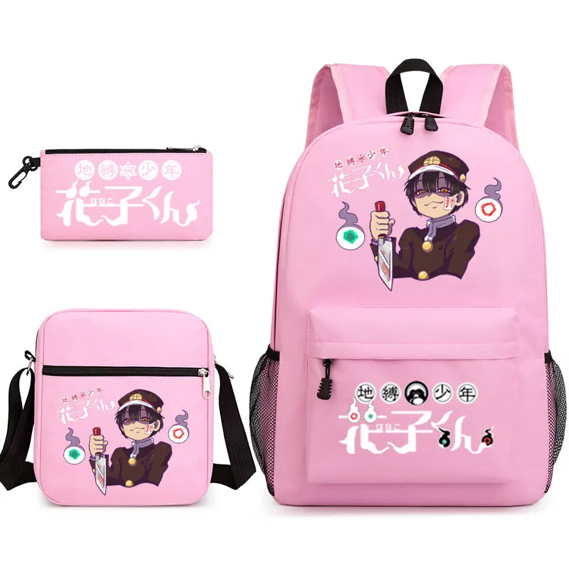 Toilet-Bound Hanako 3-Piece School Bag Set Large Capacity Leisure Backpack