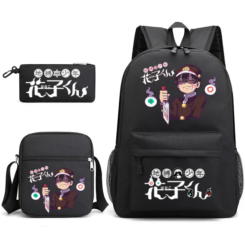 Toilet-Bound Hanako 3-Piece School Bag Set Large Capacity Leisure Backpack