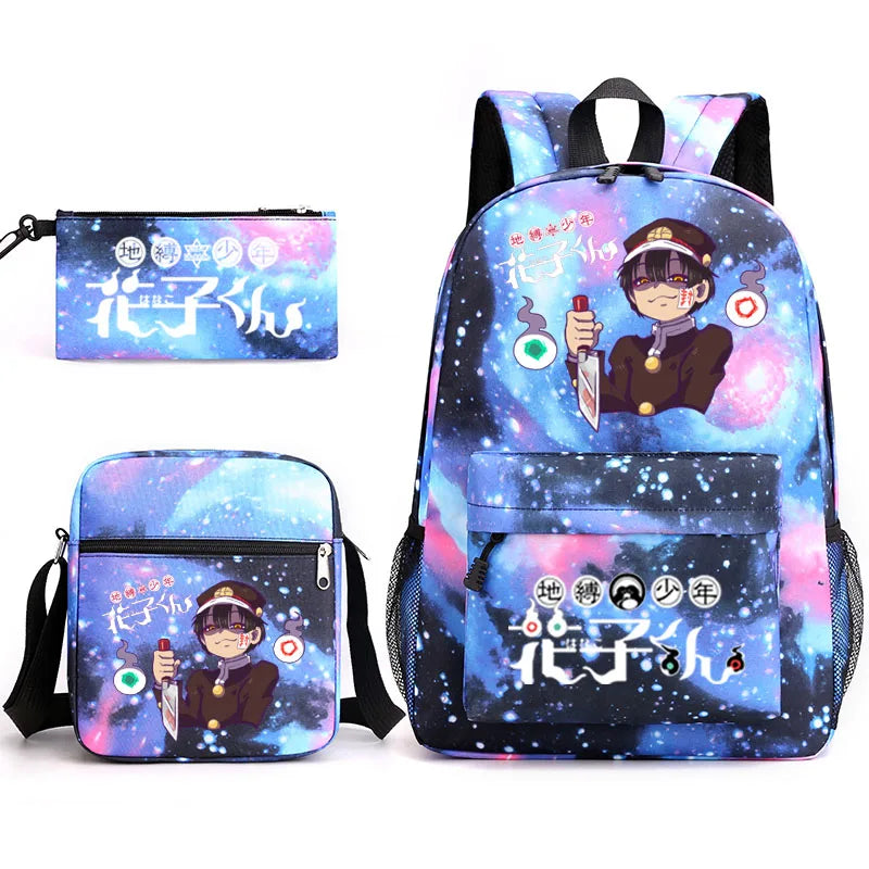 Toilet-Bound Hanako 3-Piece School Bag Set Large Capacity Leisure Backpack