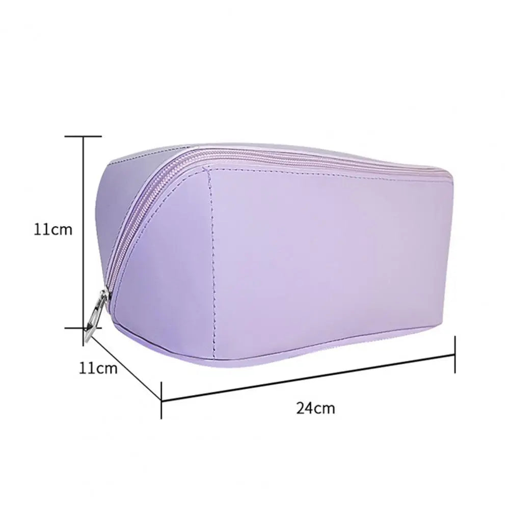 Matte Waterproof Large Capacity Faux Leather Toiletry Bag