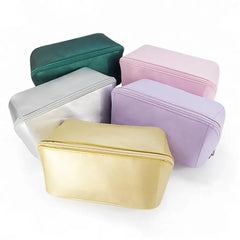 Matte Waterproof Large Capacity Faux Leather Toiletry Bag