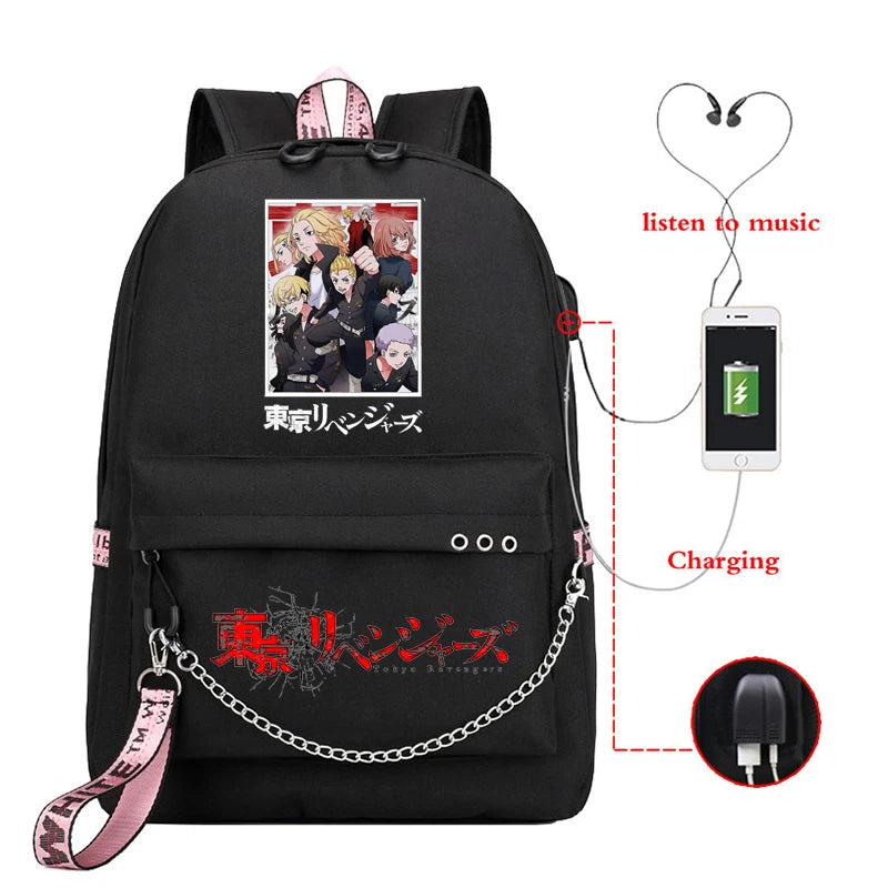 Tokyo Revengers Valhalla Chifuyu Matsuno School Backpack with USB Charging