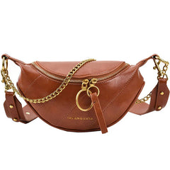 Women's Leather Chain Waist Belt Bag Crossbody Chest Phone Purse