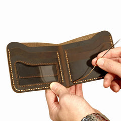 Top Leather Men's Wallet Retro Wallet for Men Durable Real Leather Purse
