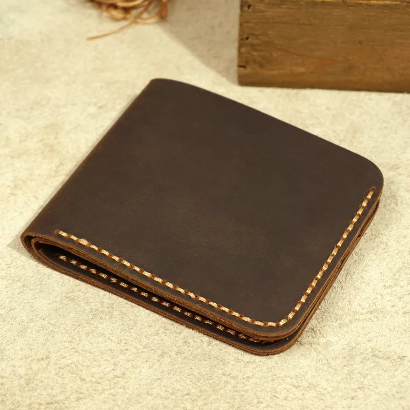 Top Leather Men's Wallet Retro Wallet for Men Durable Real Leather Purse