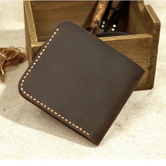 Top Leather Men's Wallet Retro Wallet for Men Durable Real Leather Purse