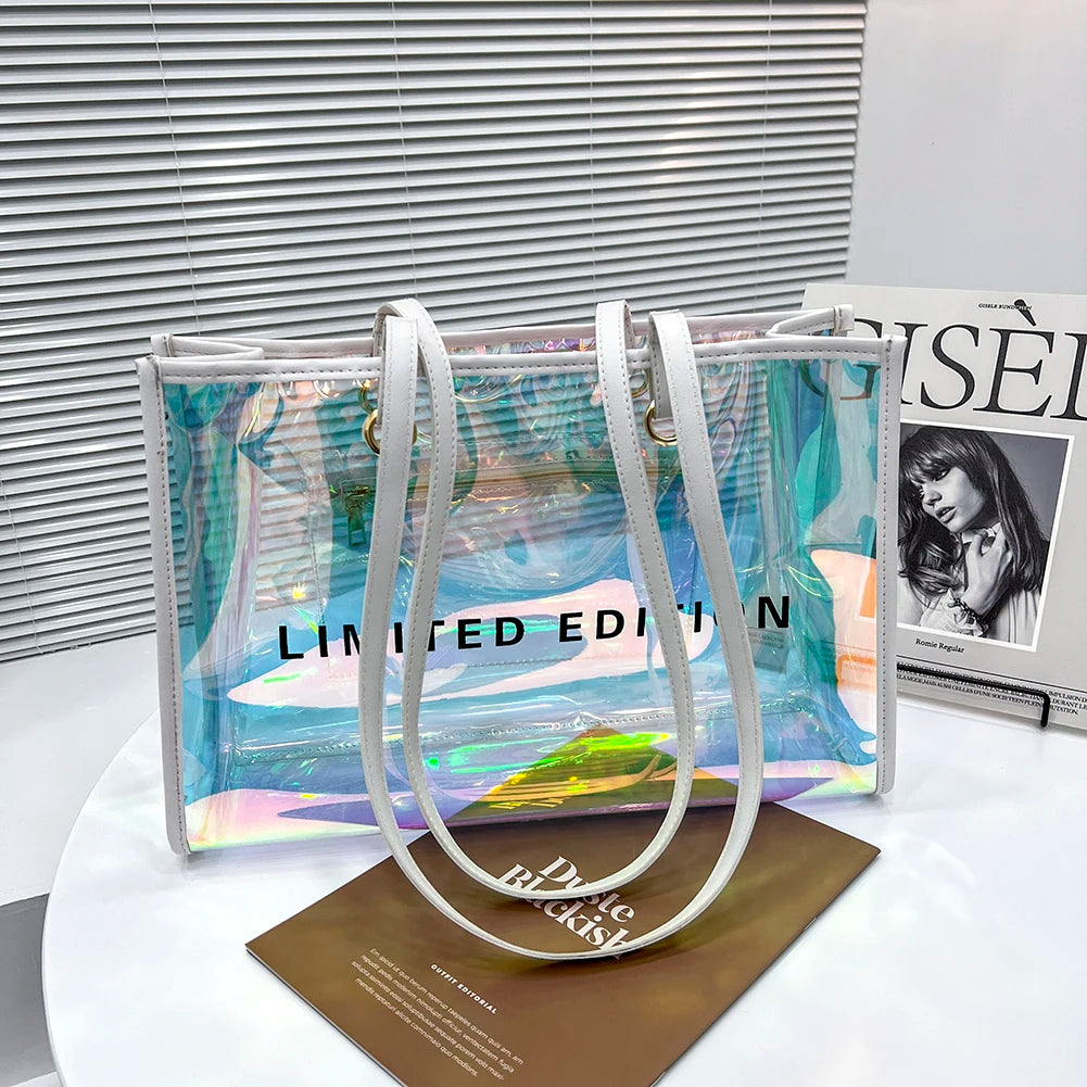 Waterproof Transparent PVC Tote Bag for Women