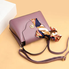 High Leather Crossbody Bag Solid Flap Tote Handbag