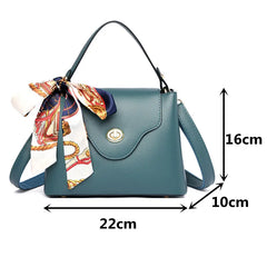 High Leather Crossbody Bag Solid Flap Tote Handbag