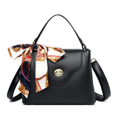 High Leather Crossbody Bag Solid Flap Tote Handbag