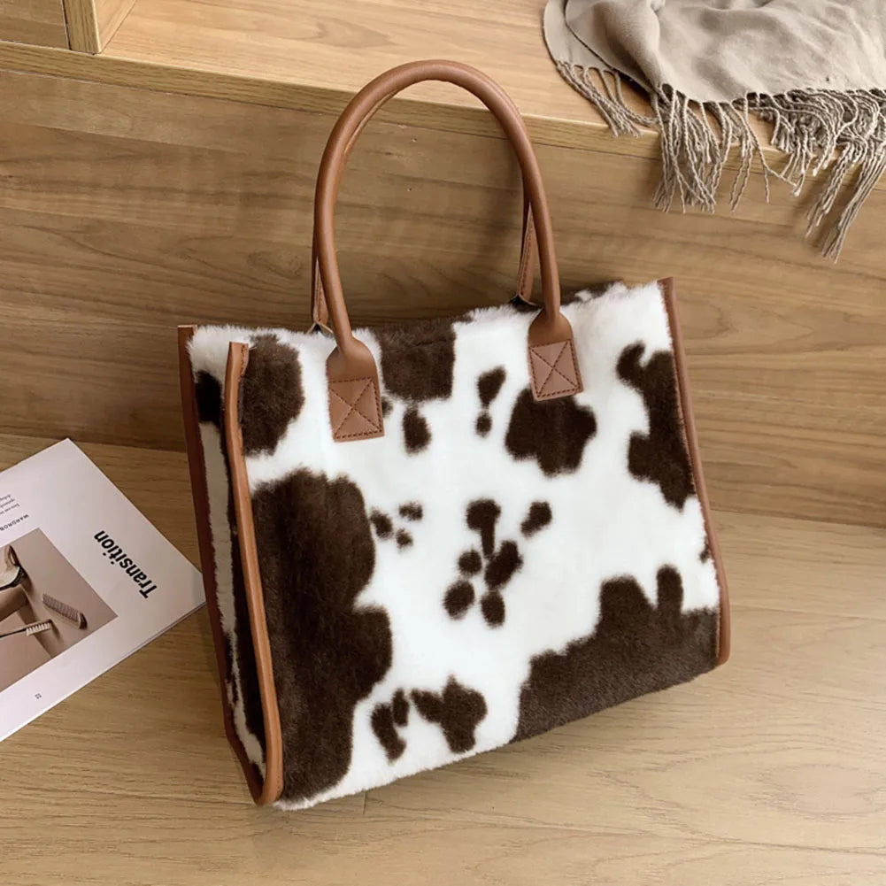 Leopard Print PU Leather Handbag, Small Women Top-Handle Bag