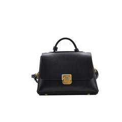 Soft Leather Women Shoulder Bag Top Handle Tote Flap Handbag