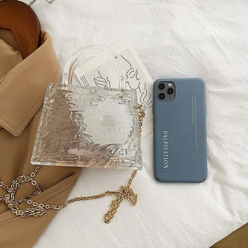 Small Transparent Top Handle Bag for Women