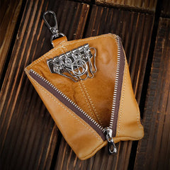 Leather Male Key Holder Organizer Keychain Purse Bag Keys Case
