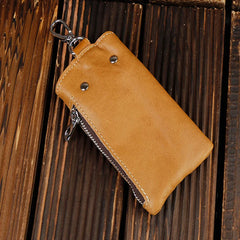 Leather Male Key Holder Organizer Keychain Purse Bag Keys Case