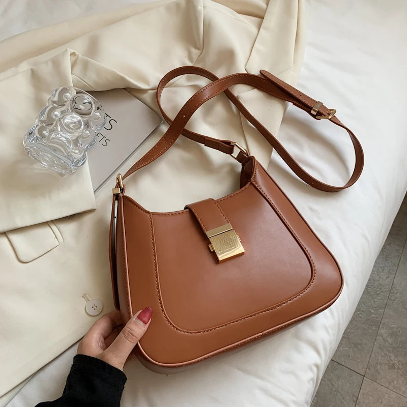 Half Moon Crossbody Bag PU Leather Shoulder Sac A Main Bolso