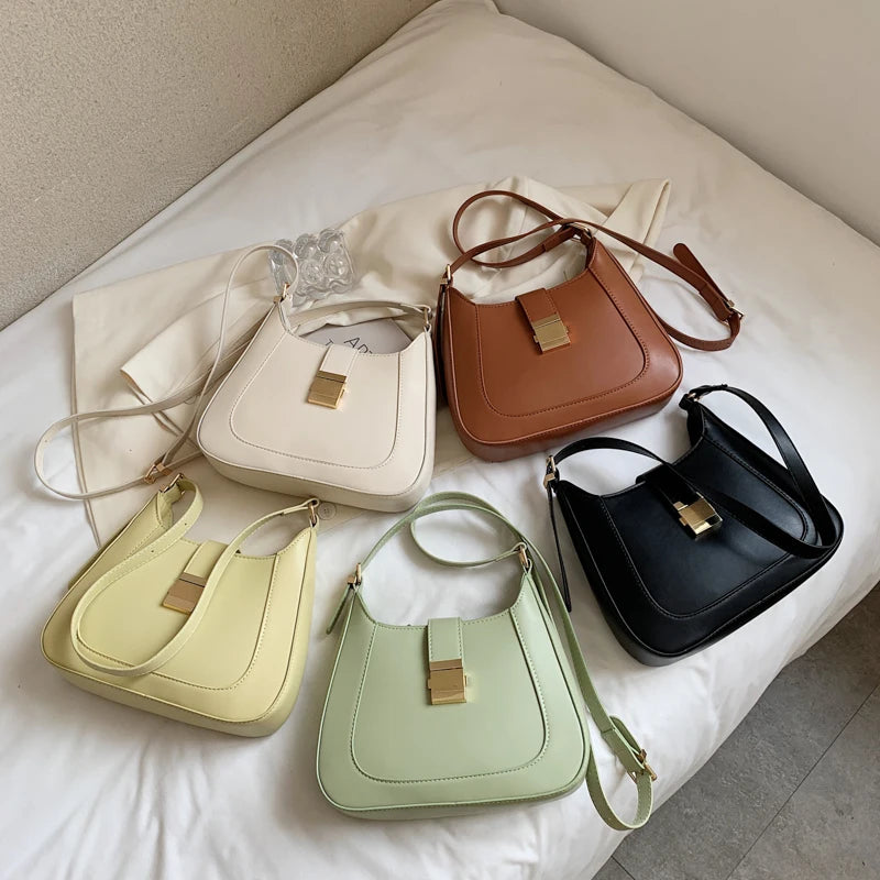 Half Moon Crossbody Bag PU Leather Shoulder Sac A Main Bolso