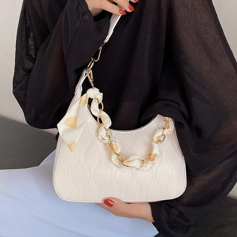 Leather Shoulder Crossbody Bags for Women Chain Underarm Sac A Main