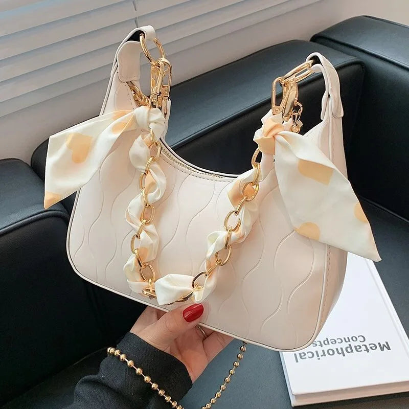 Leather Shoulder Crossbody Bags for Women Chain Underarm Sac A Main