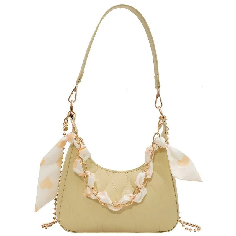 Leather Shoulder Crossbody Bags for Women Chain Underarm Sac A Main