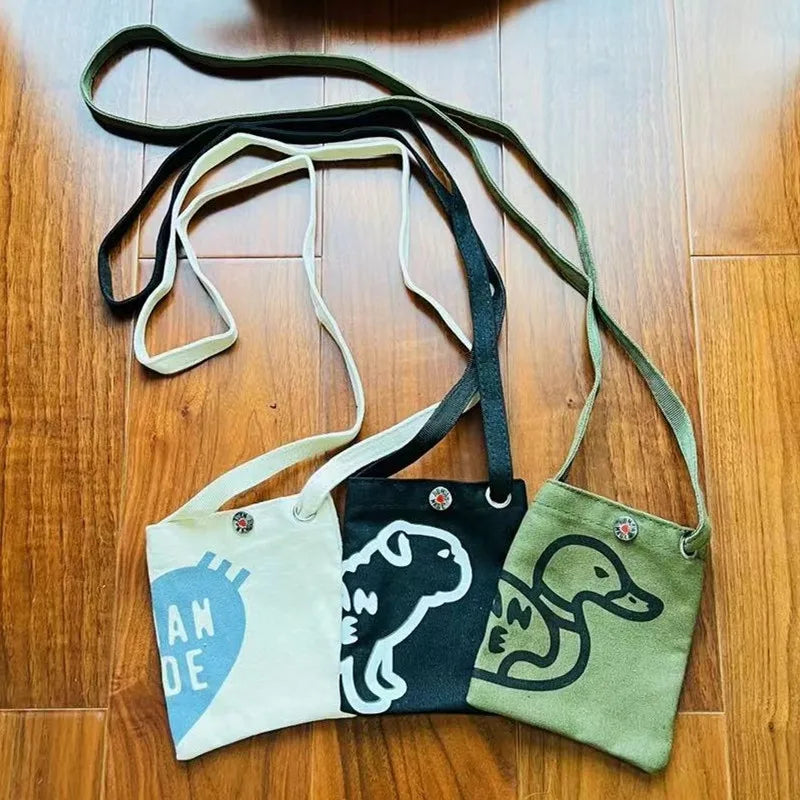 Arrival HUMAN Couple Canvas Shoulder Messenger Bag for Men Women