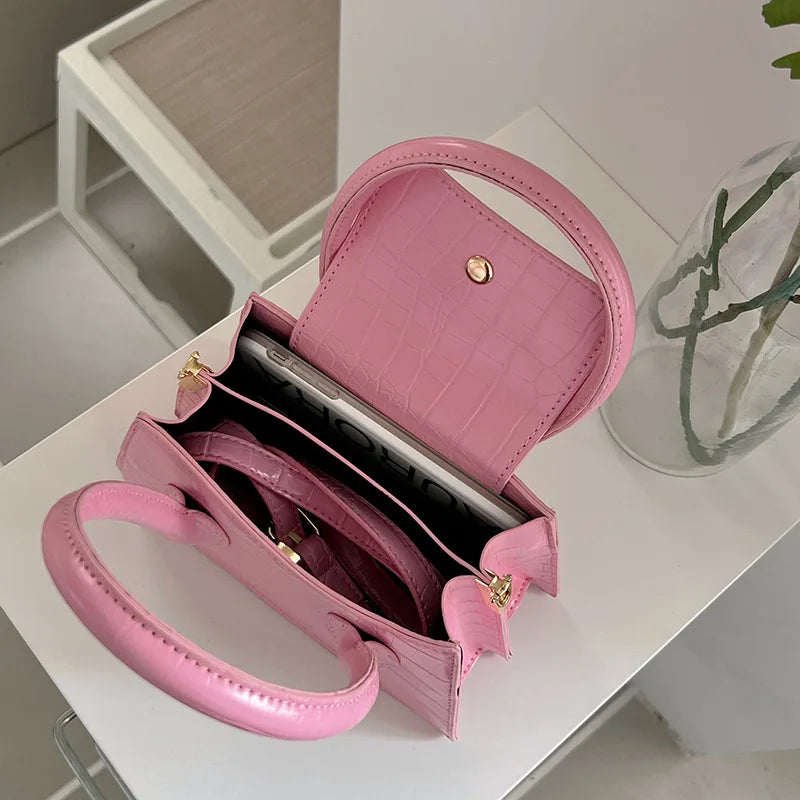 Top-handle Bag Pu Leather Handbags Women Messenger Bags