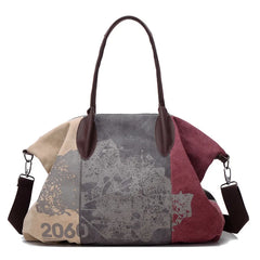 Vintage Canvas Tote Handbag High Women's Travel Shoulder Bag