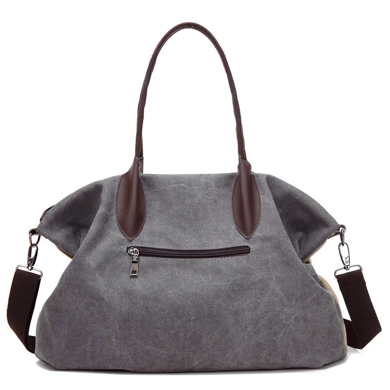 Vintage Canvas Tote Handbag High Women's Travel Shoulder Bag