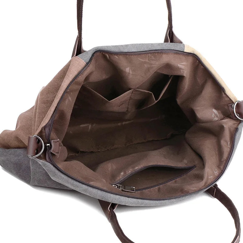 Vintage Canvas Tote Handbag High Women's Travel Shoulder Bag
